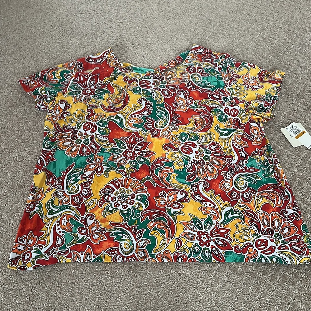 Rafaella Red and Yellow Boxy T-Shirt